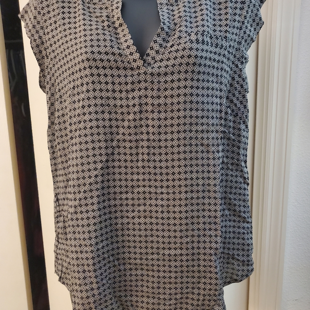 Black and white  blouse